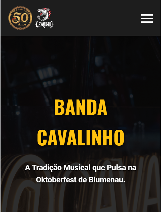 Desenvolvimento Web - Site Banda Cavalinho criado pela Primatech